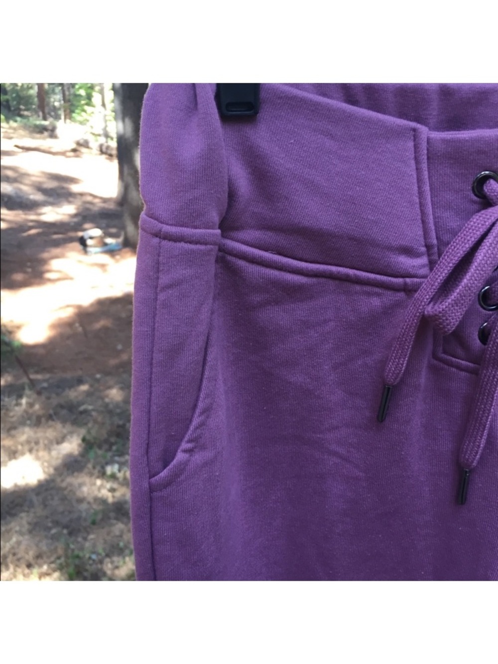 Active USA Purple Lace-Up Waist Track Joggers - Picture 5 of 8